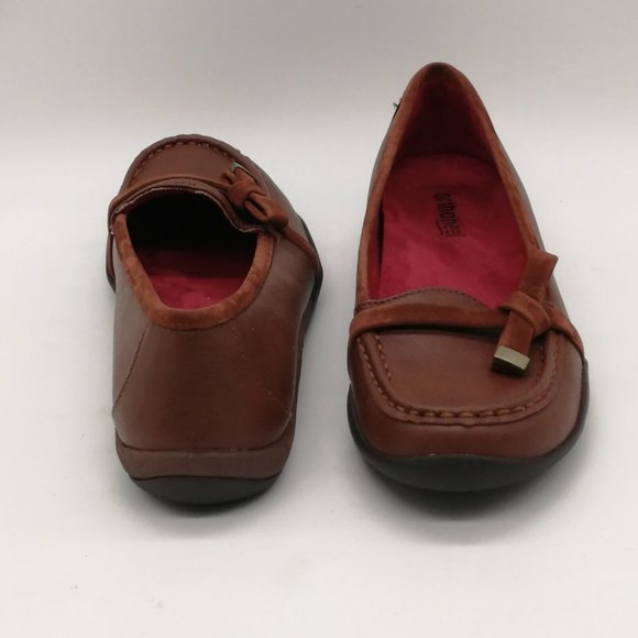 Orthaheel Womens Loafers Mae Brown Faux Leather Slip On Round Toe Flat Heel 6 - Picture 3 of 10